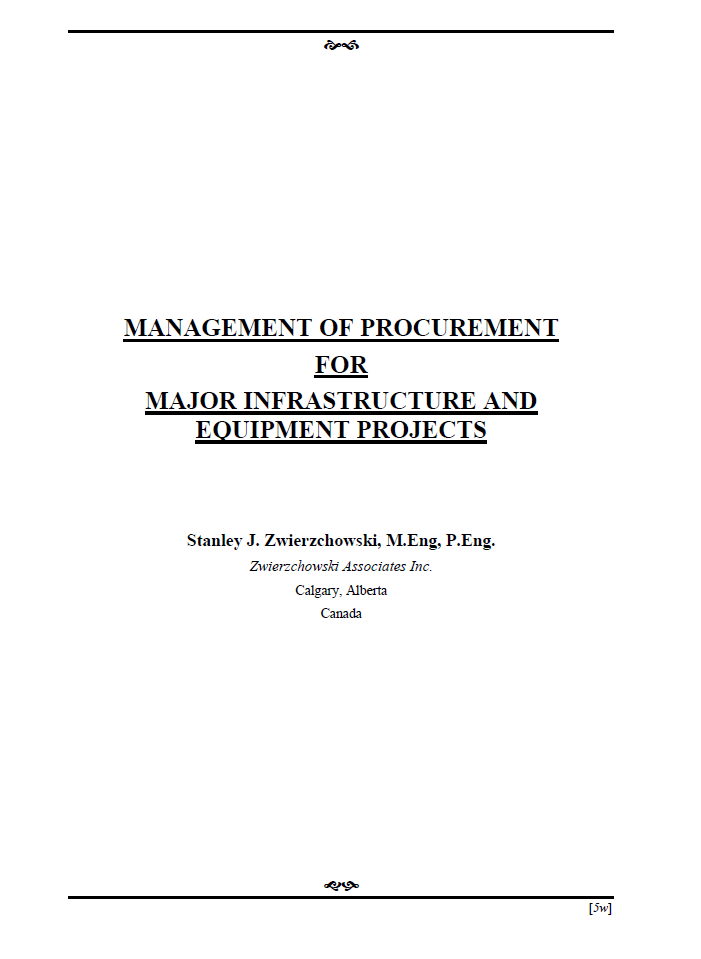 Title Page of Management in Procurement